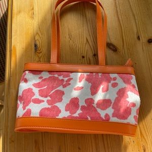 Calf hair leather mini purse
